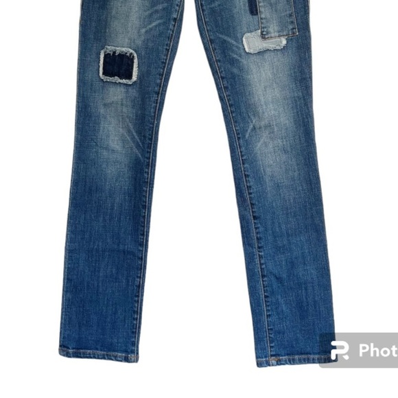 Cabi Patchy Slim Medium Blue Boyfriend Jeans Size 2 - Picture 3 of 12